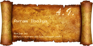Avram Ibolya névjegykártya